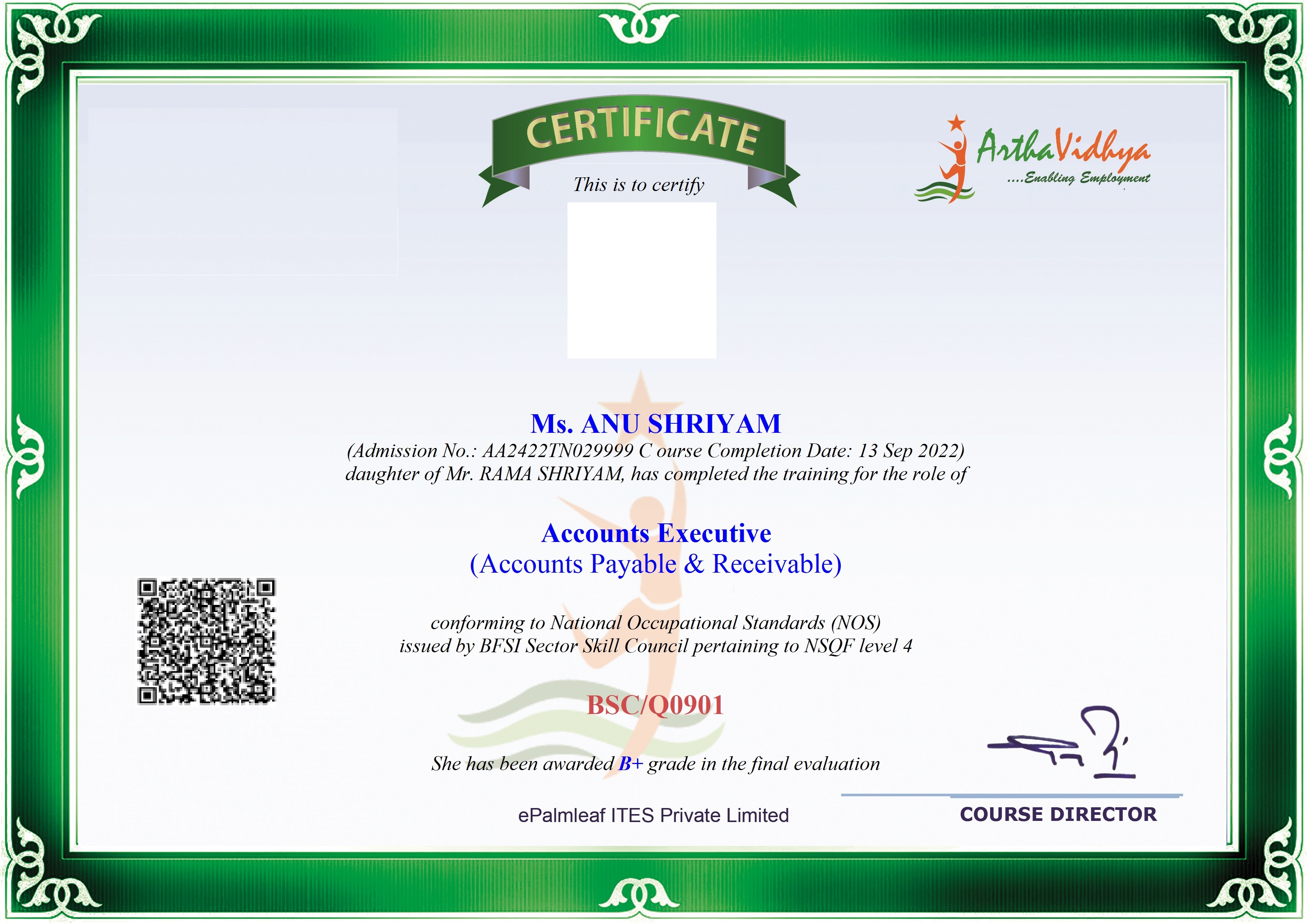 Sample Certificate